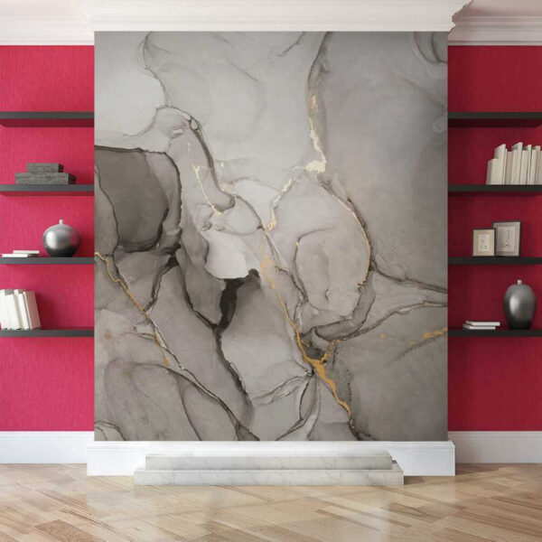 Abstract marbling in black and white