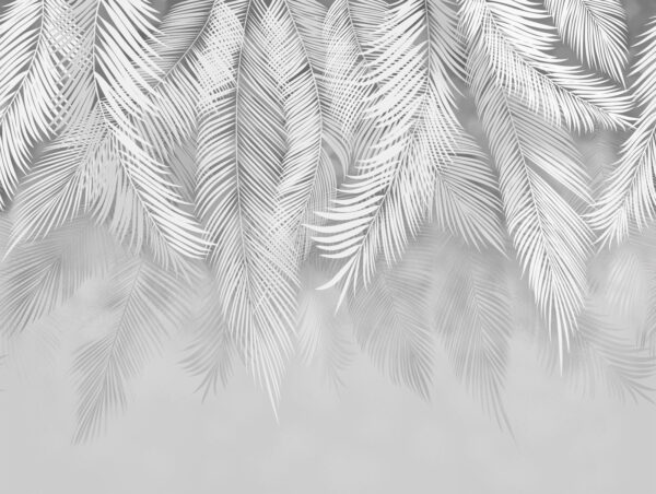White leaves on a gray background