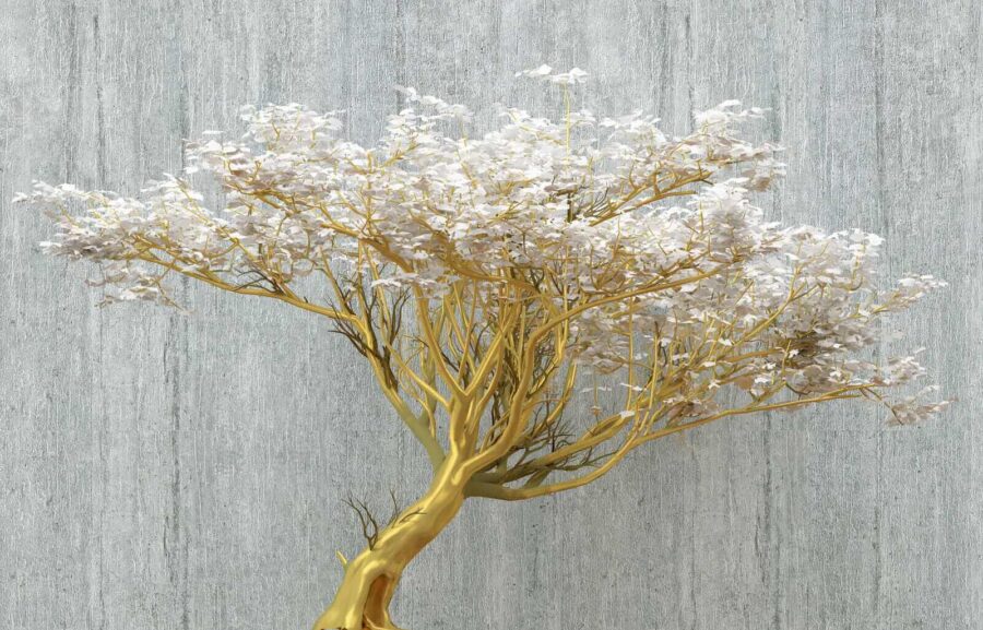 Fototapeten Baum mit weißen Blüten – Bild 2
