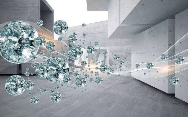 Großer Diamantencluster in einem Raum Großer Diamantencluster in einem Raum