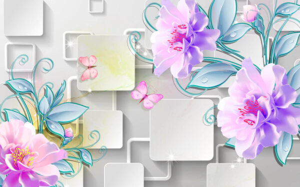 Tapete mit Blumen und Schmetterlingen u47593p 600x375 - Tapete mit Blumen und Schmetterlingen - tegory