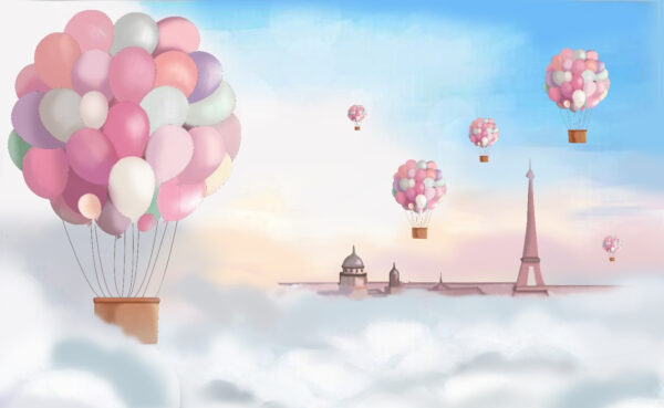 Eine Gruppe von Luftballons schwebt in den Himmel Eine Gruppe von Luftballons schwebt in den Himmel