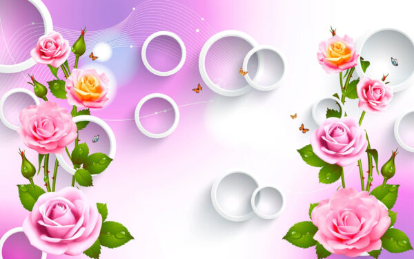 Tapete mit Rosen und Ringen Tapete mit Rosen und Ringen