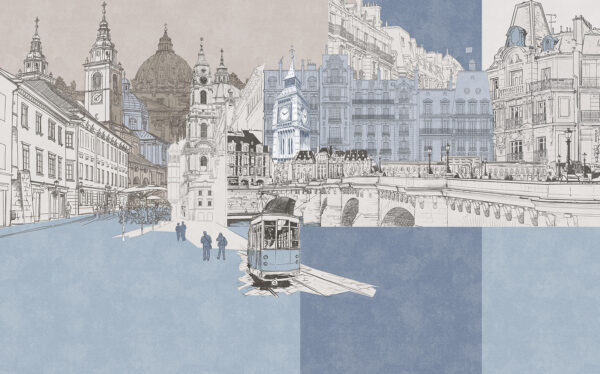 Zeichnung einer Stadt Zeichnung einer Stadt