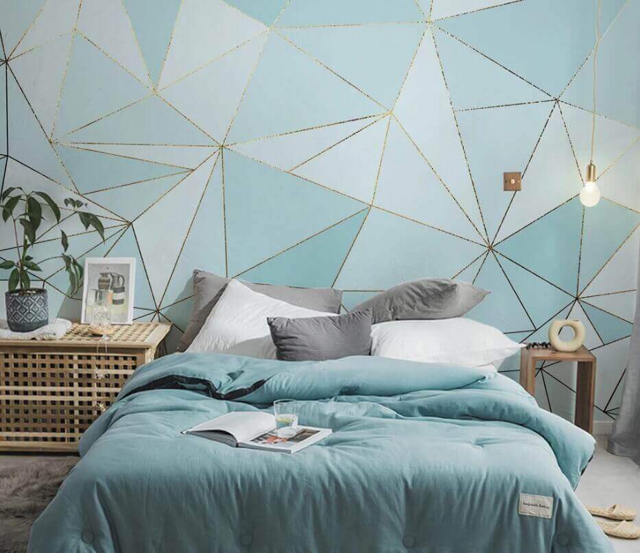 u46444pib1m - Blaues und weißes Dreiecksmuster - tegory