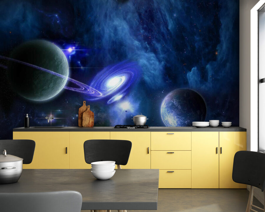 Planeten im Weltraum mit Planeten und Sternen Planeten im Weltraum mit Planeten und Sternen