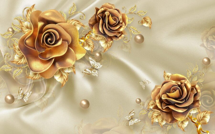 Elegante Rosen mit zarten Schmetterlingen