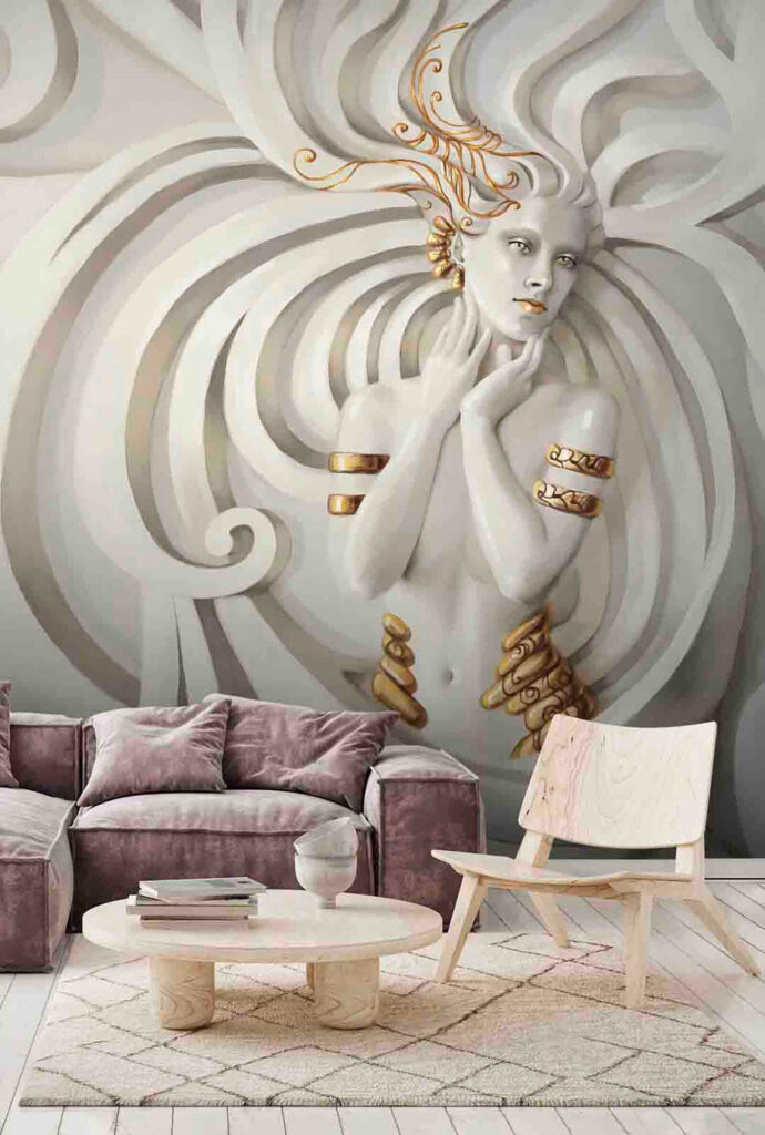 Swirling Elegance in Mythical Embrace