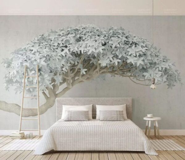 Weißer Baum mit weißen Blättern Weißer Baum mit weißen Blättern