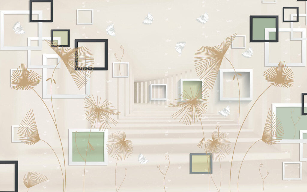 u40860p 1024x640 - Tapete mit weißen und braunen Blumen und Schmetterlingen - tegory