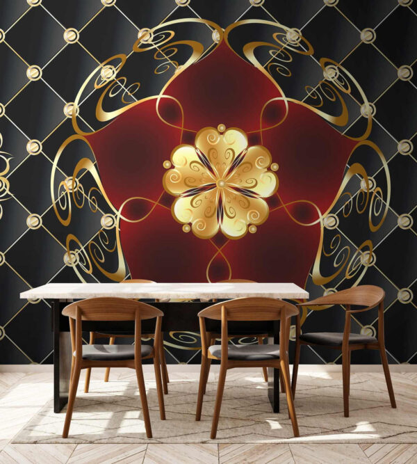 Elegantes florales Design auf schwarzem Hintergrund Elegantes florales Design auf schwarzem Hintergrund