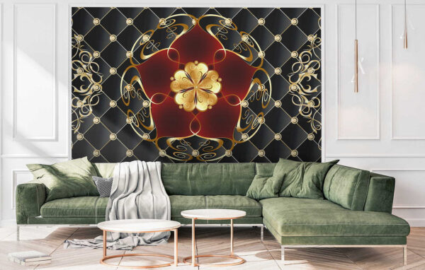Elegantes florales Design auf schwarzem Hintergrund Elegantes florales Design auf schwarzem Hintergrund