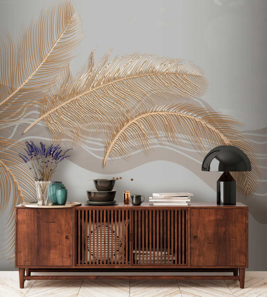 Elegant metallic feather illustration Elegant metallic feather illustration