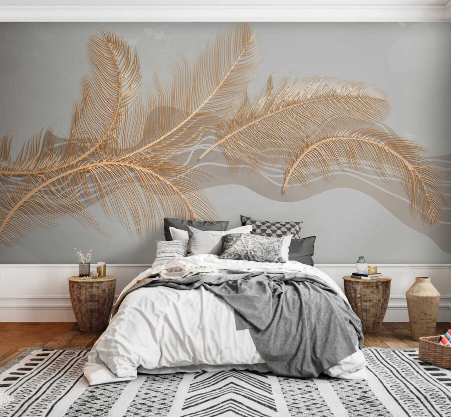 Elegante Metallic-Feder-Illustration