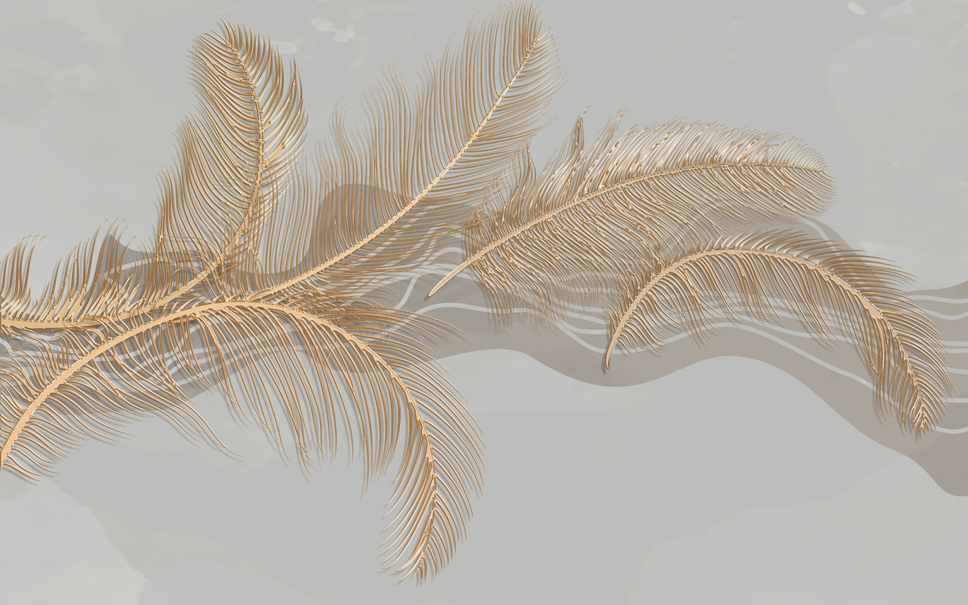 Elegant metallic feather illustration Elegant metallic feather illustration