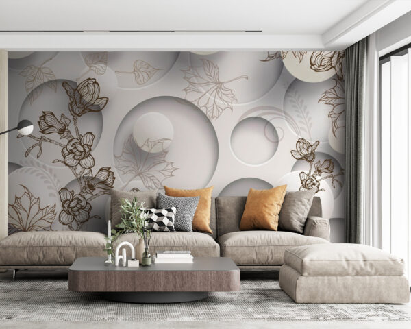 Tapete mit Kreisen und Blumen u40267pig63m 600x480 - Tapete mit Kreisen und Blumen - tegory