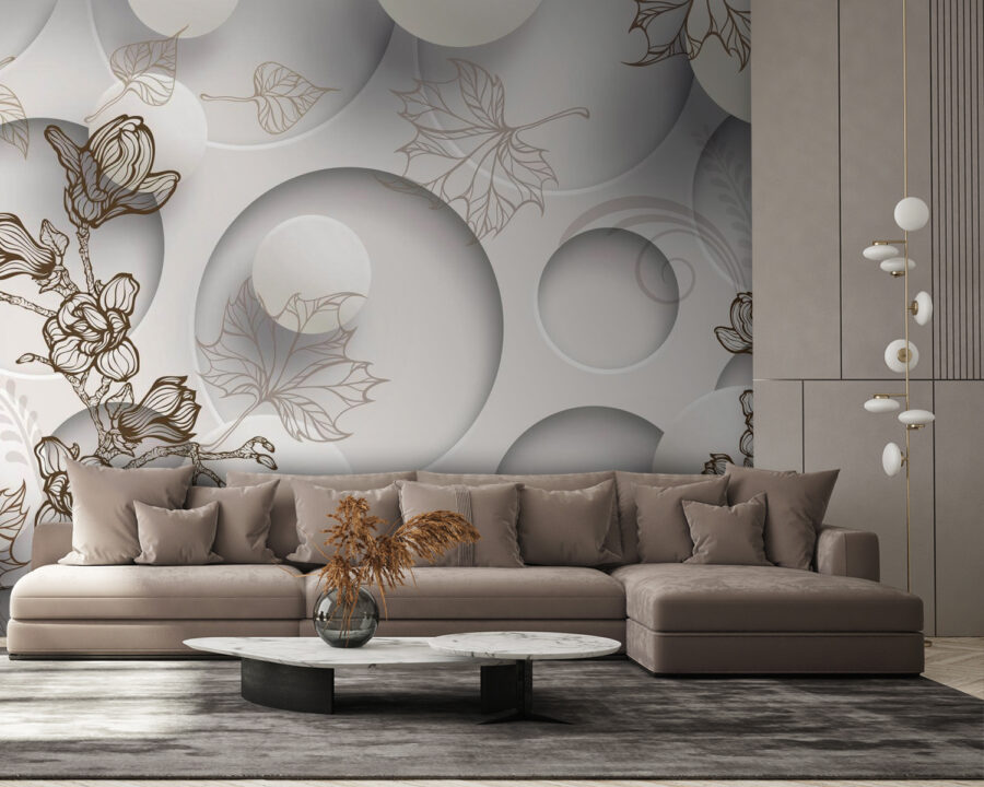Tapete mit Kreisen und Blumen u40267pig58 900x720 - Tapete mit Kreisen und Blumen - tegory