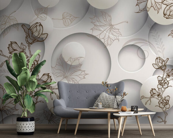 Tapete mit Kreisen und Blumen u40267pig4 600x480 - Tapete mit Kreisen und Blumen - tegory