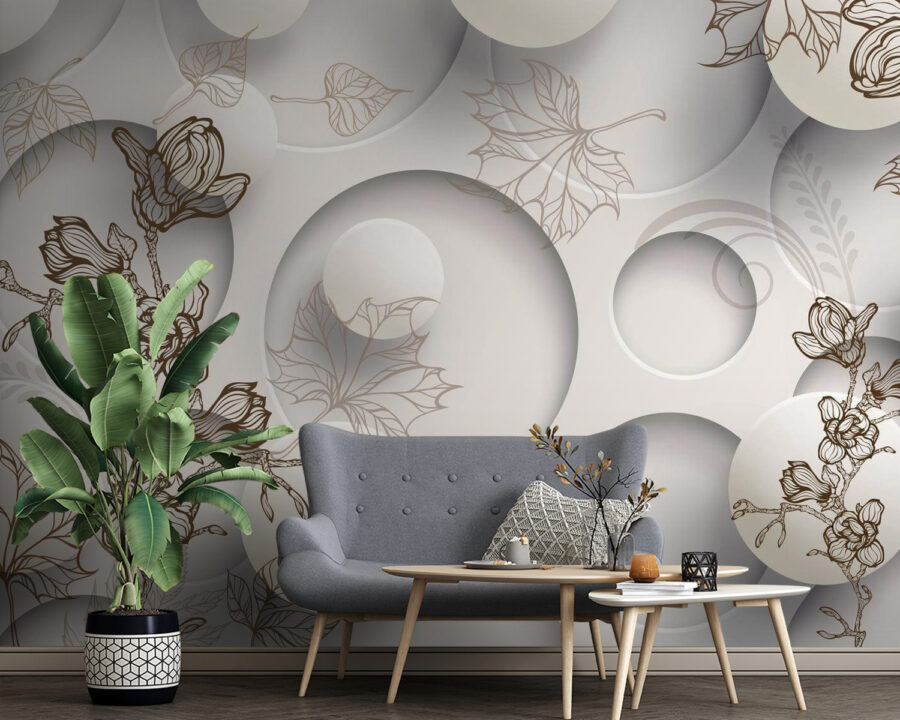 Tapete mit Kreisen und Blumen u40267pig4 900x720 - Tapete mit Kreisen und Blumen - tegory