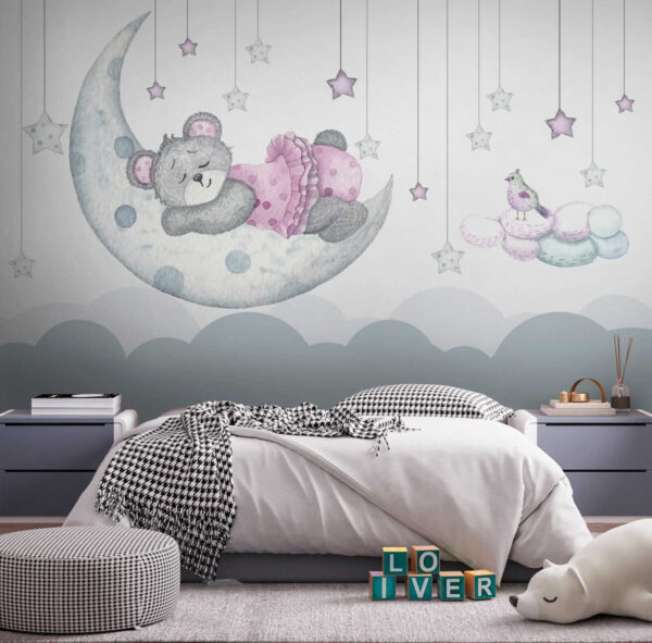 Teddybär schläft auf dem Mond Teddybär schläft auf dem Mond