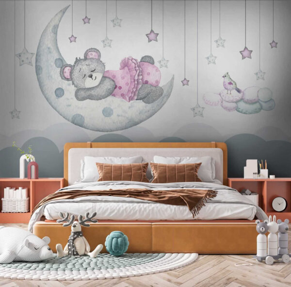 Teddybär schläft auf dem Mond Teddybär schläft auf dem Mond