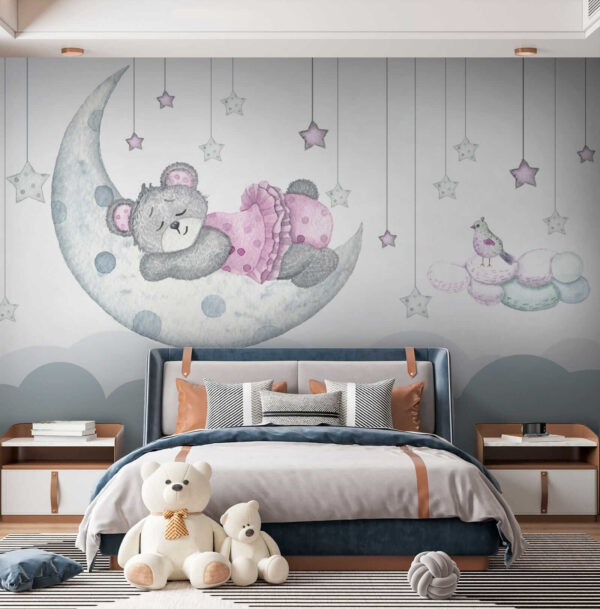 Teddybär schläft auf dem Mond Teddybär schläft auf dem Mond