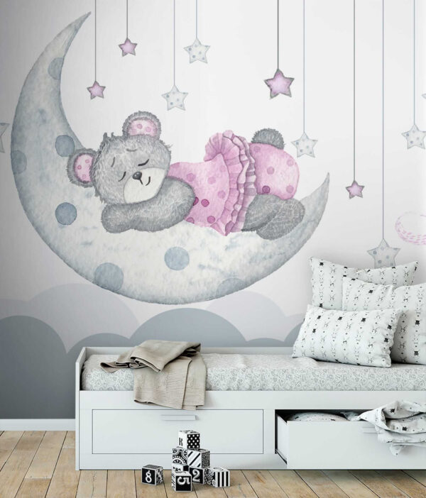 Teddybär schläft auf dem Mond Teddybär schläft auf dem Mond
