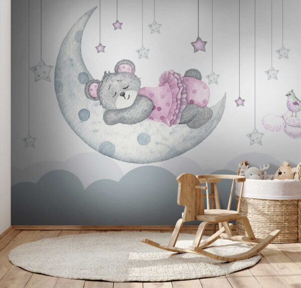 Teddybär schläft auf dem Mond Teddybär schläft auf dem Mond