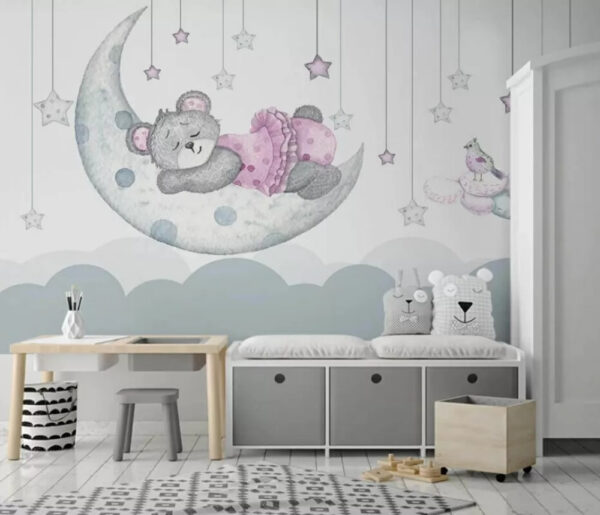 Teddybär schläft auf dem Mond Teddybär schläft auf dem Mond