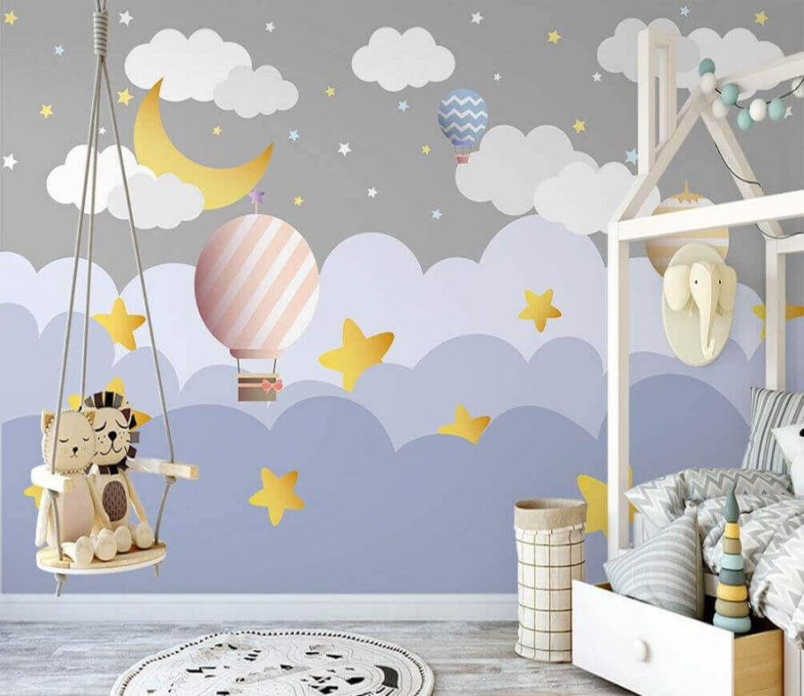 Gruppe von Heißluftballons in den Himmel