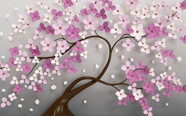 Baum mit rosa und weißen Blüten Baum mit rosa und weißen Blüten