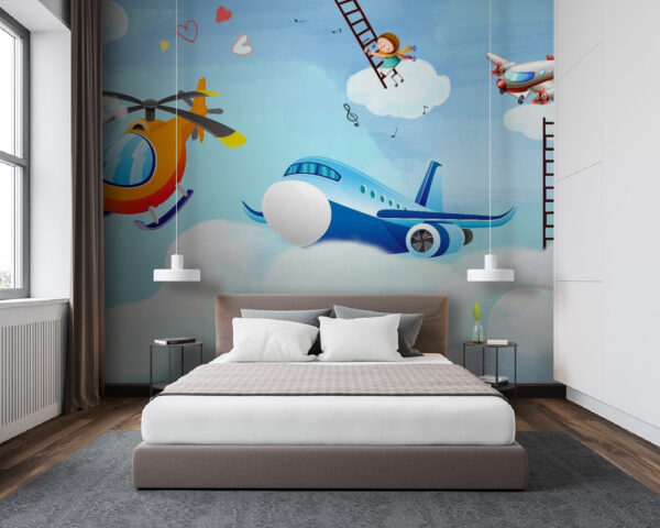 Cartoon-Flugzeuge am Himmel Cartoon-Flugzeuge am Himmel