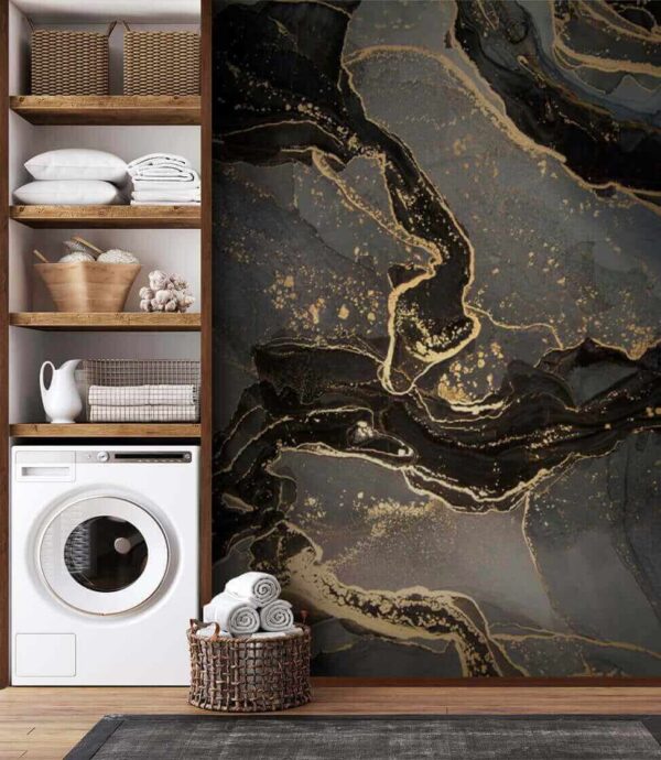 Elegant marbled black and metallic swirls Elegant marbled black and metallic swirls