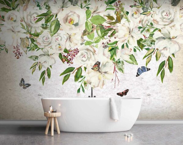 Malerei von weißen Blumen und Schmetterlingen u33223pit1 600x476 - Malerei von weißen Blumen und Schmetterlingen - tegory
