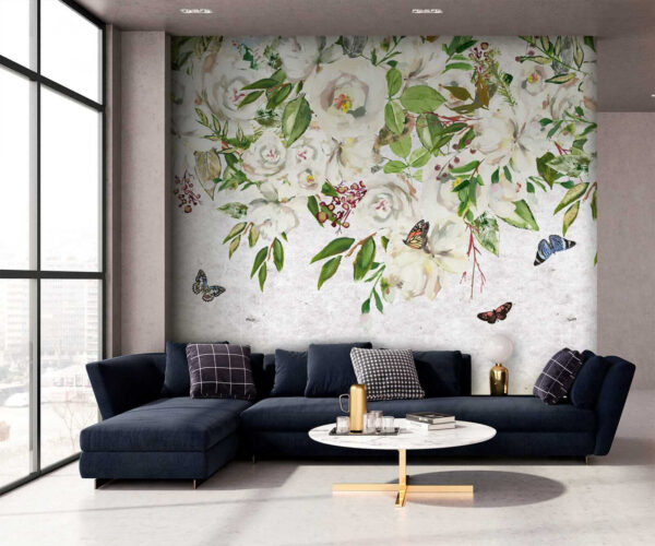 Malerei von weißen Blumen und Schmetterlingen u33223pig1 600x500 - Malerei von weißen Blumen und Schmetterlingen - tegory