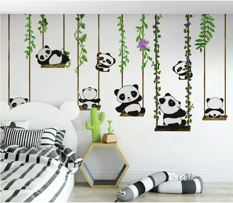 Gruppe von Pandas auf Schaukeln u32772pir1m - Gruppe von Pandas auf Schaukeln - tegory