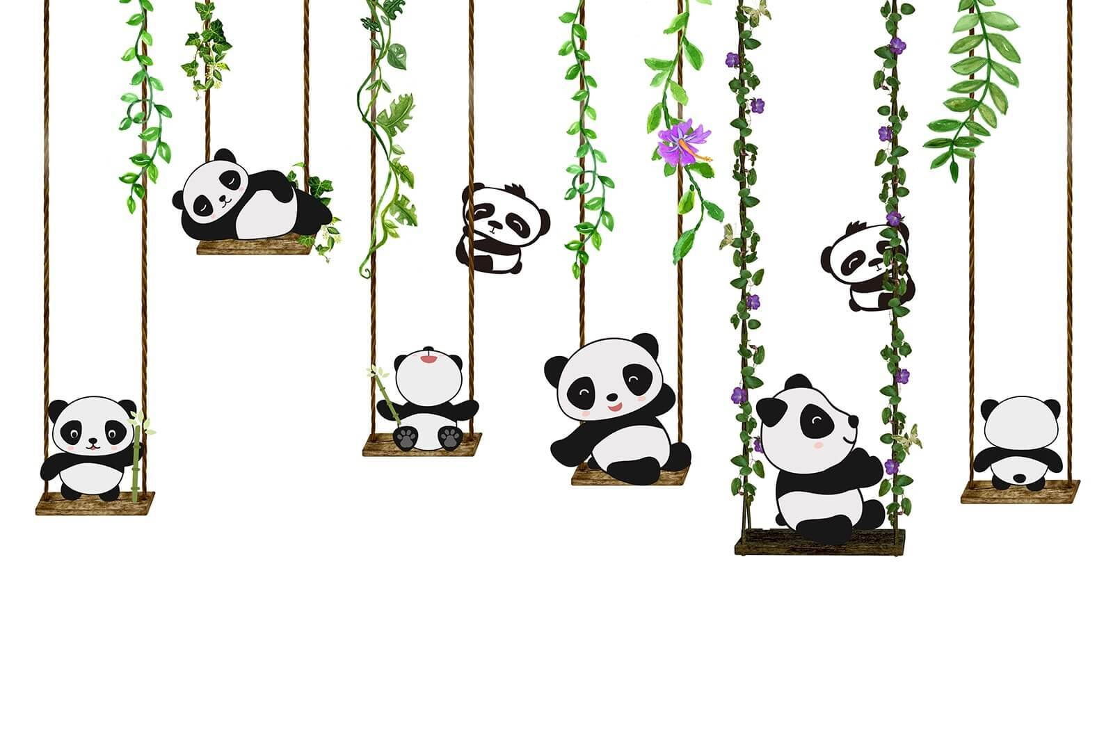 Gruppe von Pandas auf Schaukeln u32772p - Gruppe von Pandas auf Schaukeln - tegory