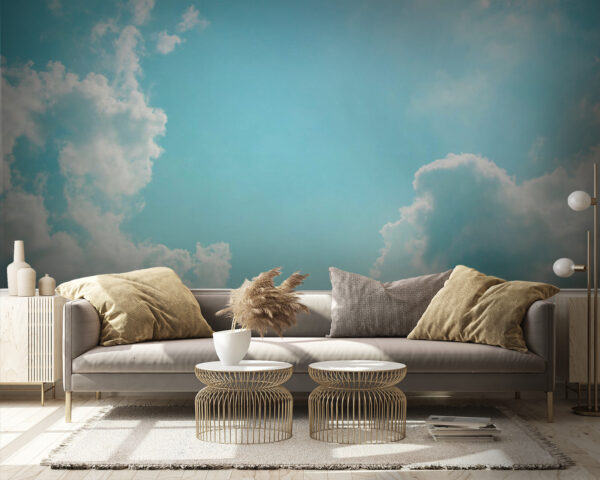 Blauer Himmel mit Wolken und Sonne Blauer Himmel mit Wolken und Sonne