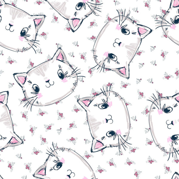 Muster von Katzen auf weißem Hintergrund Muster von Katzen auf weißem Hintergrund