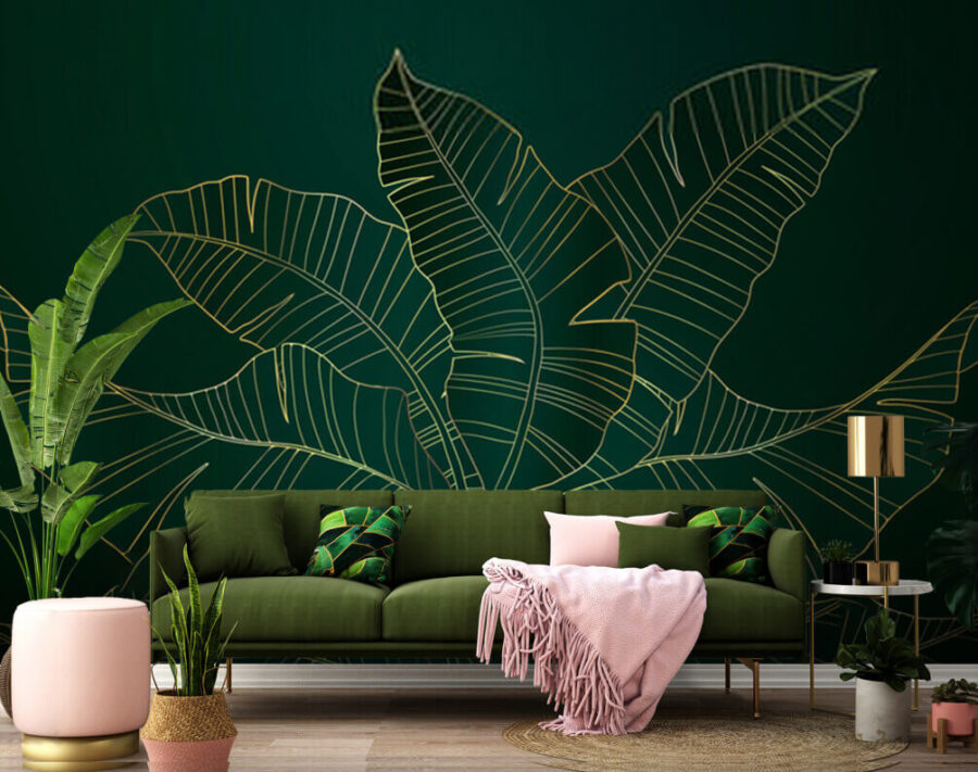 Elegante Blätter auf dunklem Hintergrund