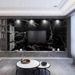 Fototapeten Schwarzer und weißer Marmor