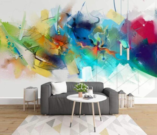 Buntes Gemälde mit Blumen Buntes Gemälde mit Blumen