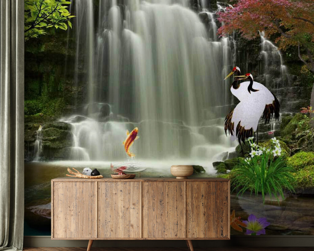 Wasserfall mit Vögeln und Fischen u30626pig21 1024x819 - Wasserfall mit Vögeln und Fischen - tegory