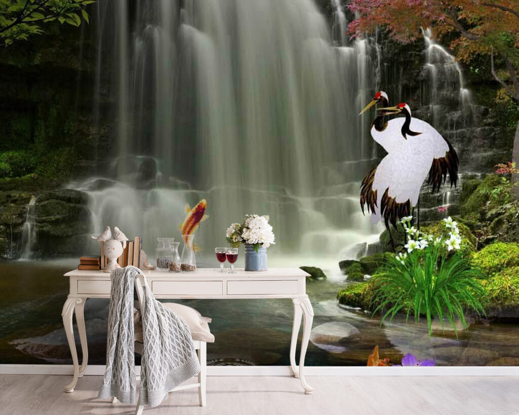 Wasserfall mit Vögeln und Fischen u30626pig5m 1024x819 - Wasserfall mit Vögeln und Fischen - tegory