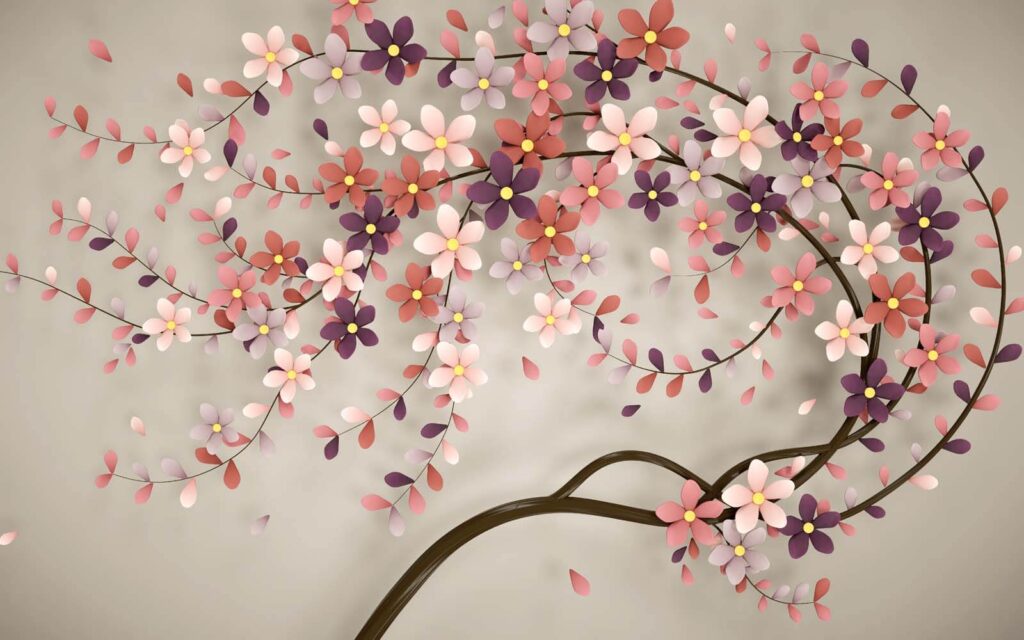 Baum mit Blumen darauf Baum mit Blumen darauf