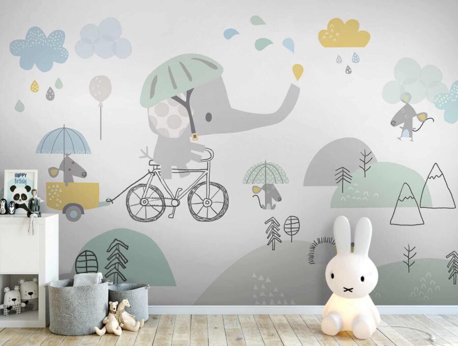 Cartoon-Elefant auf einem Fahrrad Cartoon-Elefant auf einem Fahrrad