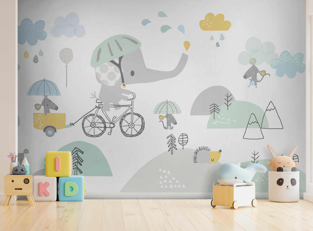 u28124pir6 1024x756 - Cartoon-Elefant auf einem Fahrrad - tegory