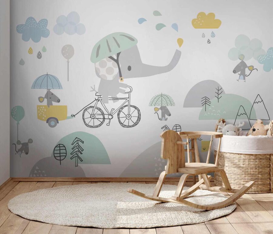 Cartoon-Elefant auf einem Fahrrad Cartoon-Elefant auf einem Fahrrad