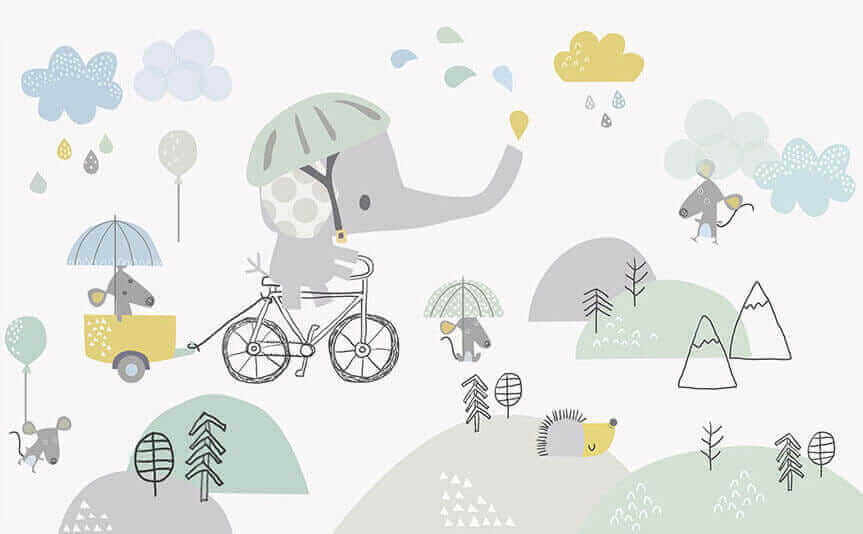 Cartoon-Elefant auf einem Fahrrad Cartoon-Elefant auf einem Fahrrad