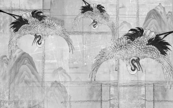 Schwarz-Weiß-Bild von Vögeln Schwarz-Weiß-Bild von Vögeln